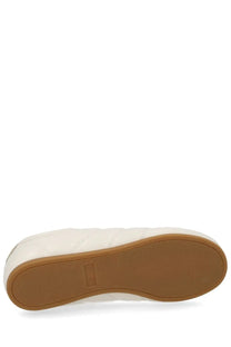 Lemaire men’s soft runner sneaker beige white leather flat shoe with tan rubber sole for casual wear