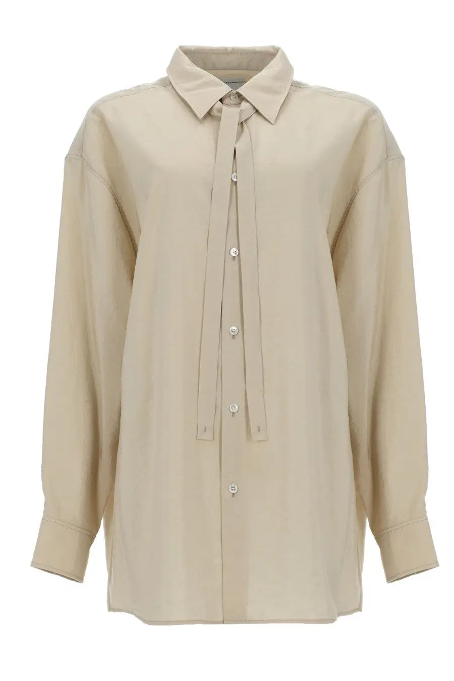 Lemaire Women's Long Shirt with Tie Beige