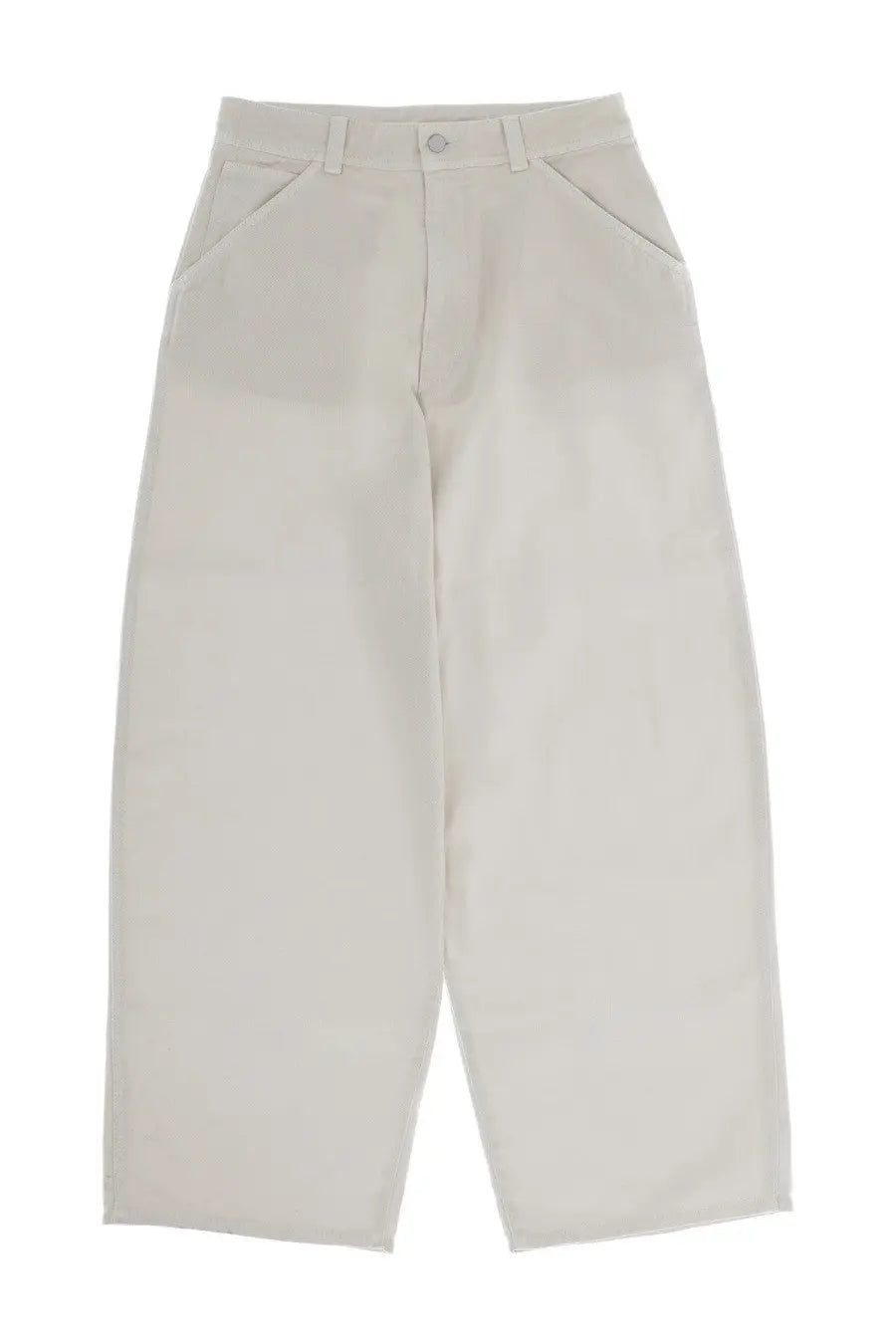 Lemaire women’s cream-colored high-waisted cotton pants with a minimalist design and subtle front pockets