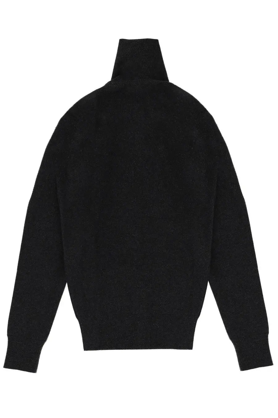 Lemaire women’s high collar cardigan grey featuring soft ribbed knit texture and classic long sleeves in black