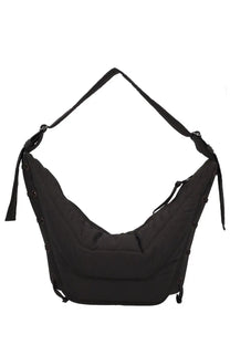Lemaire women’s soft game medium brown bag made of nylon with adjustable strap and reinforced stitching