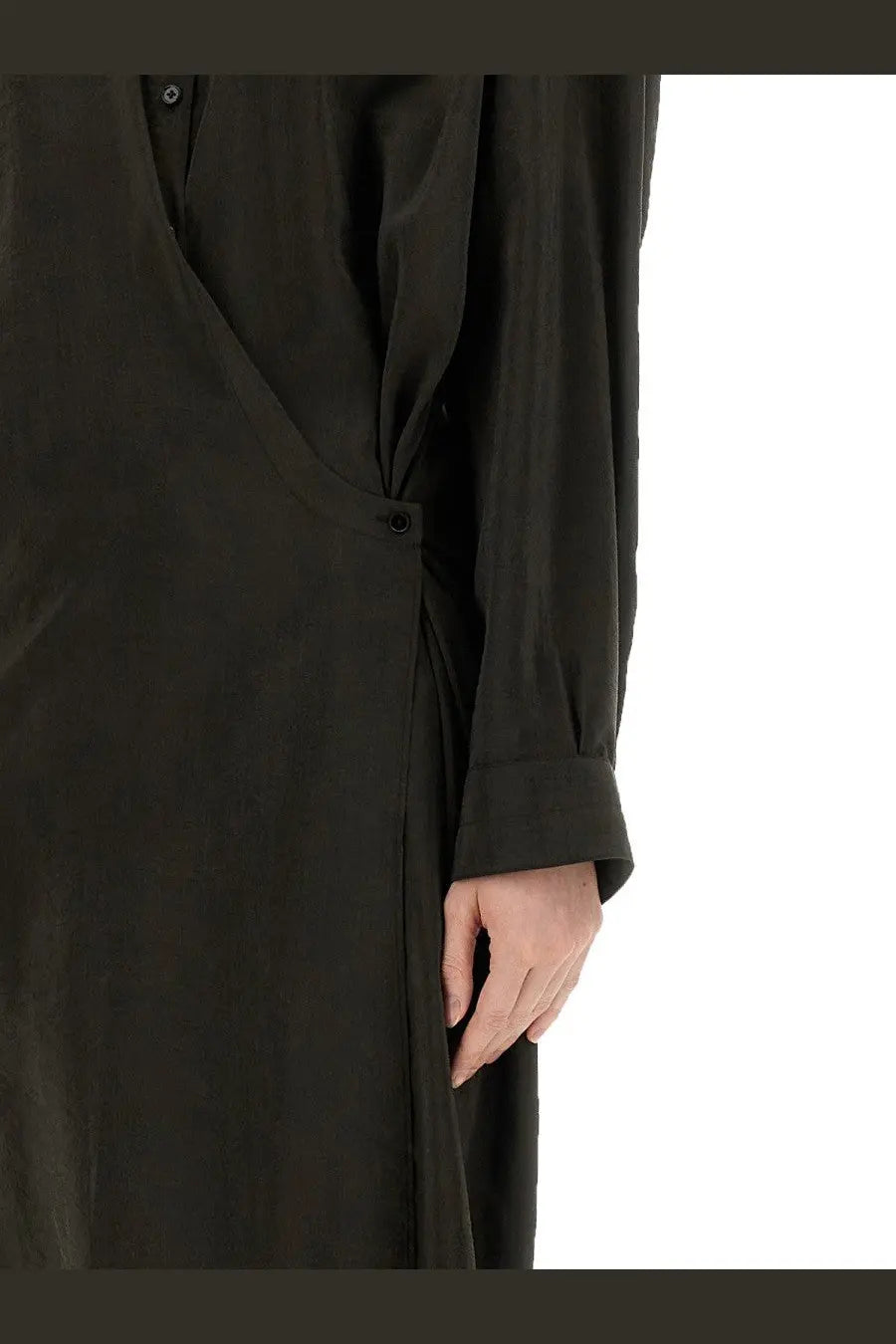 Lemaire Women's Straight Collar Twisted Dress Brown, view 2