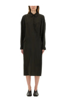 Lemaire Women's Straight Collar Twisted Dress Brown