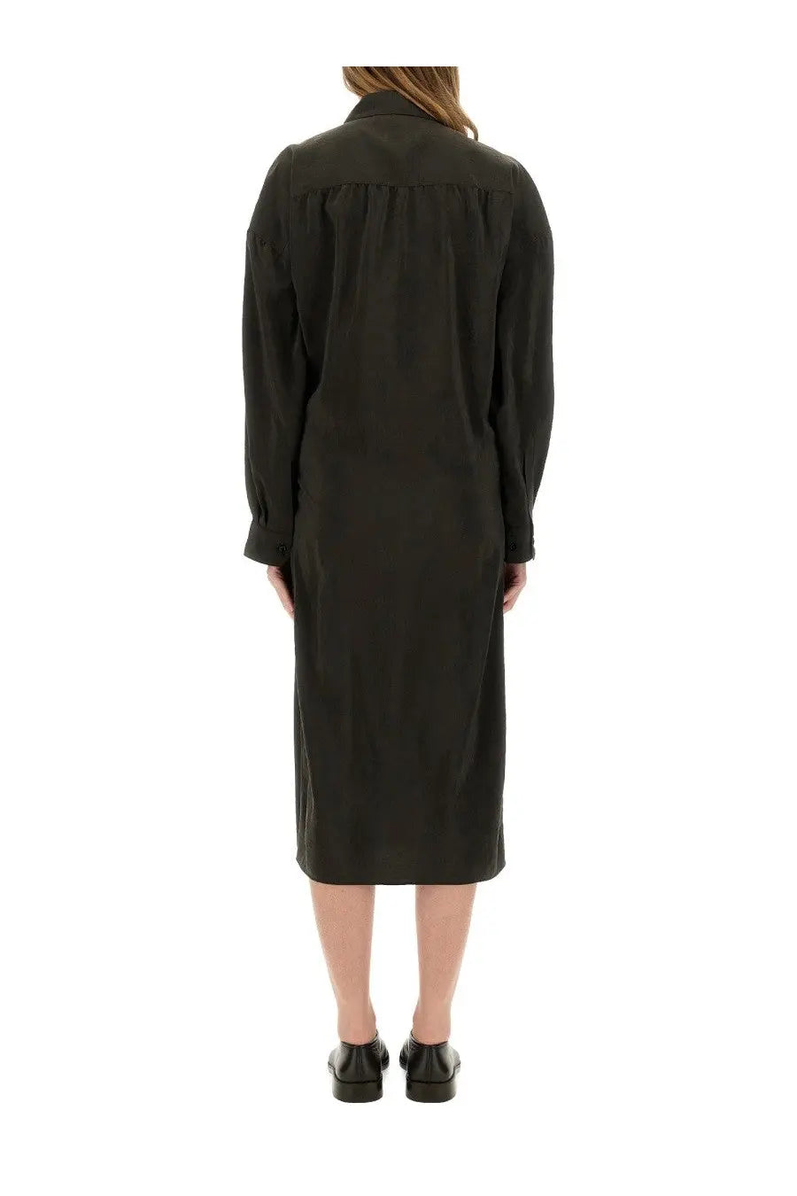Lemaire Women's Straight Collar Twisted Dress Brown, view 3