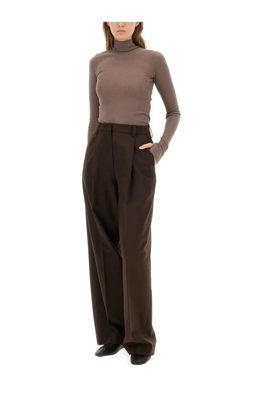 Lemaire Women's Turtleneck Top Brown, view 2