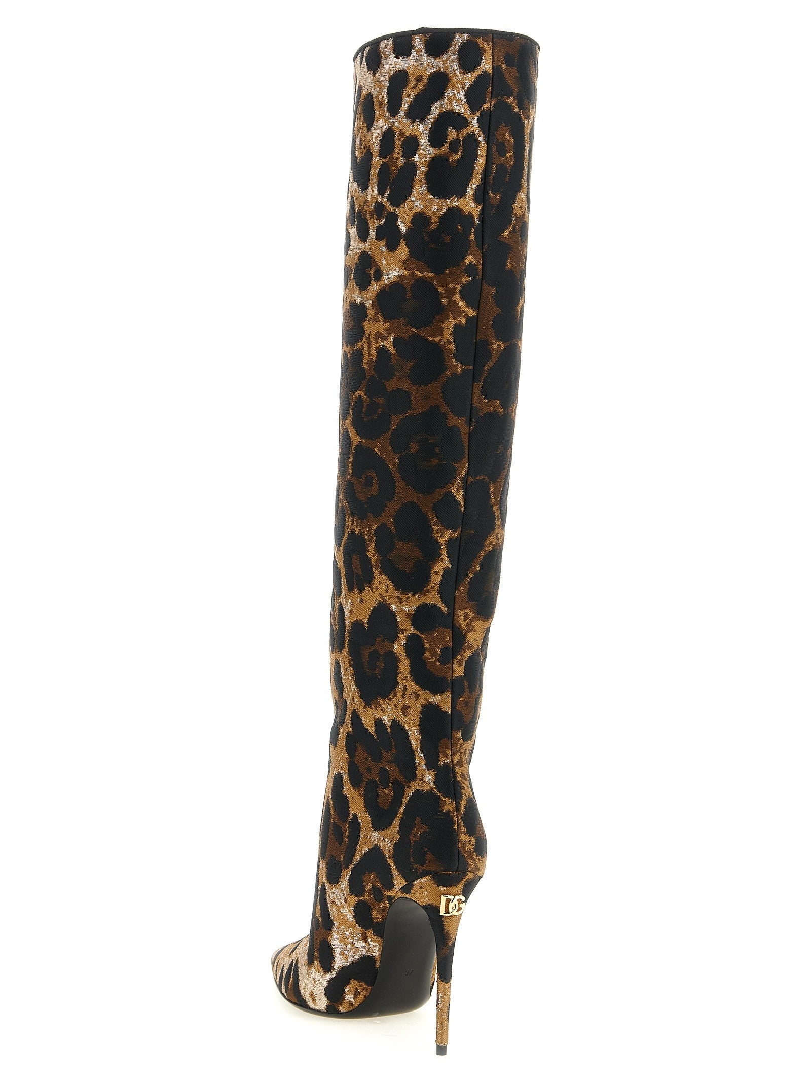 Dolce &amp; Gabbana Leo Jacquard Boots Gold