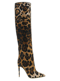 Dolce &amp; Gabbana Leo Jacquard Boots Gold