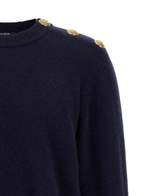 Balmain Leone Catena Button Sweater Blue