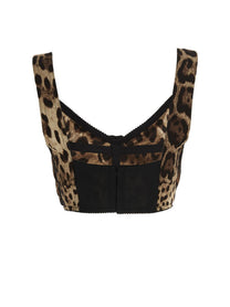 Dolce &amp; Gabbana Leopard Bustier Top Brown