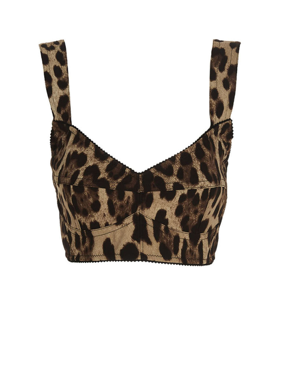 Dolce &amp; Gabbana Leopard Bustier Top Brown