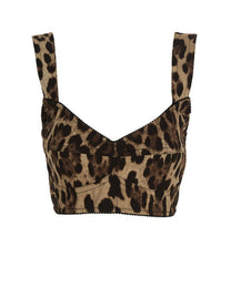 Dolce &amp; Gabbana Leopard Bustier Top Brown