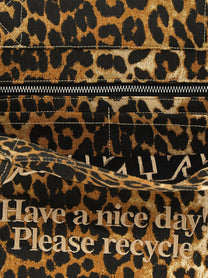 Ganni Leopard Large Shopping Bag Brown