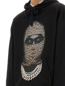 Ih Nom Uh Nit Men's Leopard Mask Print Sweatshirt Black