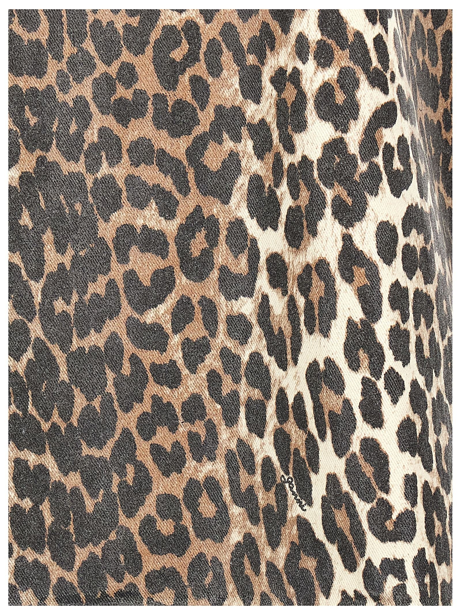 Ganni Leopard Mini Dress Gold