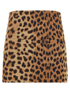 Federica Bonifaci Leopard Mini Skirt Brown