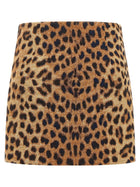 Federica Bonifaci Leopard Mini Skirt Brown