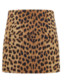 Federica Bonifaci Leopard Mini Skirt Brown