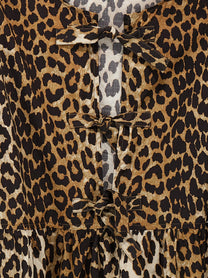 Ganni Leopard Poplin Dress Gold