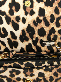 Ganni Leopard Print Card Holder White