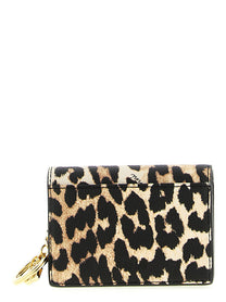 Ganni Leopard Print Card Holder White
