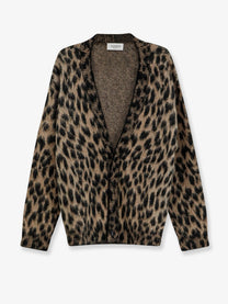Laneus Men's Leopard Print Knit Cardigan Pattern