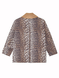 Ganni Women's Leopard Print Midi Jacket Pattern