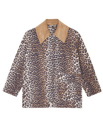 Ganni Women's Leopard Print Midi Jacket Pattern
