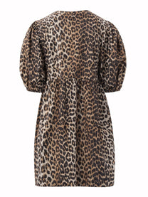 Ganni Women's Leopard Print Mini Dress Pattern