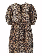 Ganni Women's Leopard Print Mini Dress Pattern