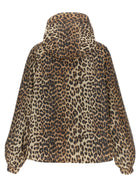Ganni Leopard Print Nylon Windbreaker Gold, view 2
