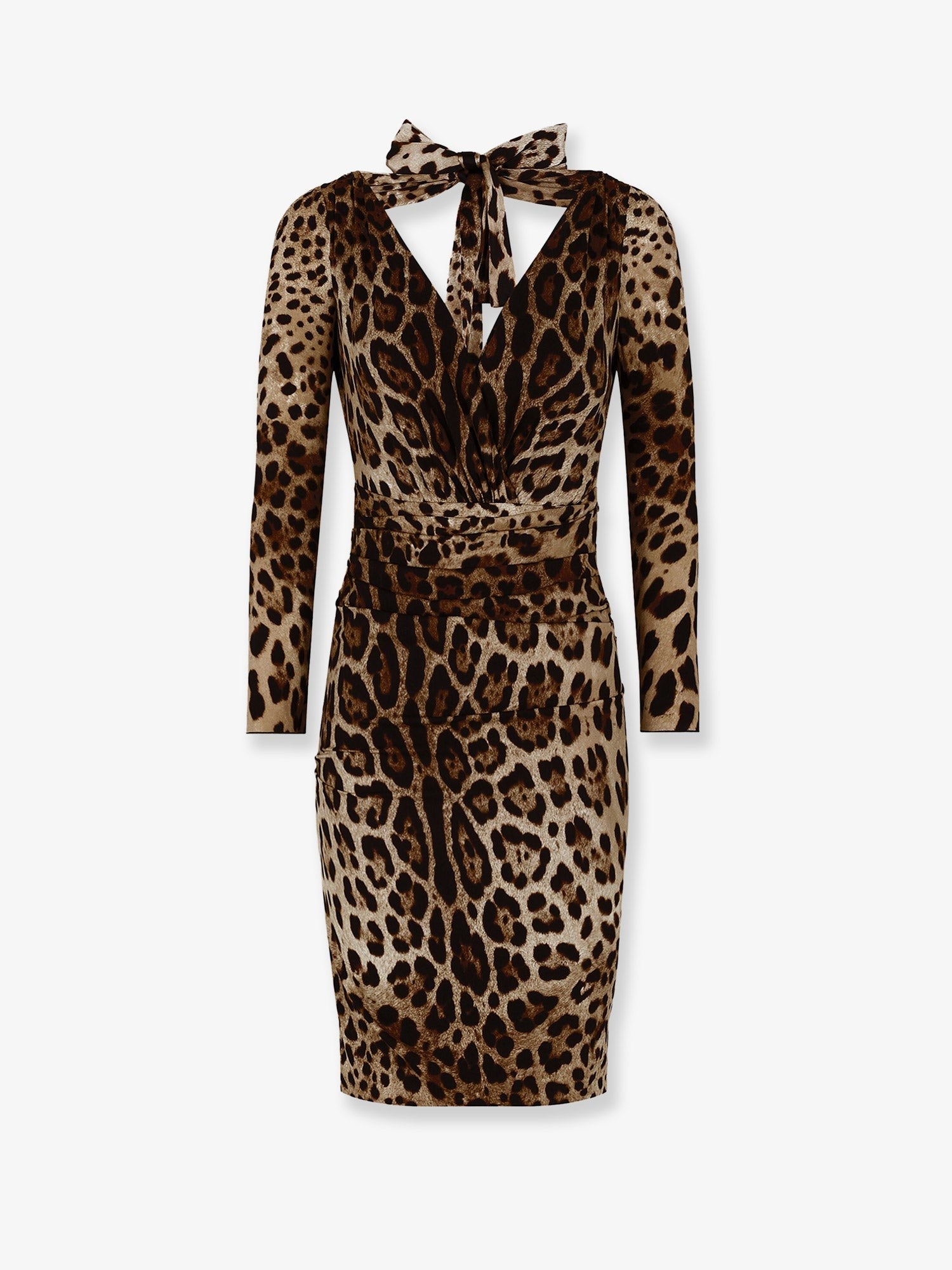 Dolce &amp; Gabbana Women's Leopard Print Short Charmeuse Dress Pattern