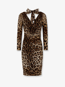 Dolce &amp; Gabbana Women's Leopard Print Short Charmeuse Dress Pattern