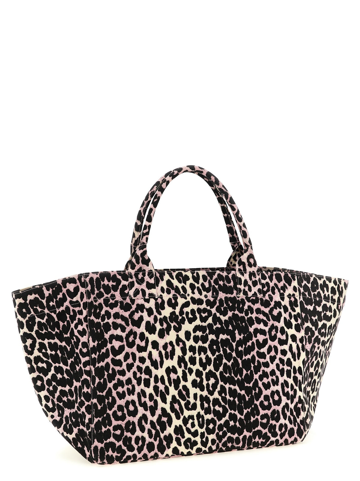 Ganni Leopard Sequin Xxl Tote Shopping Bag Blue, view 2