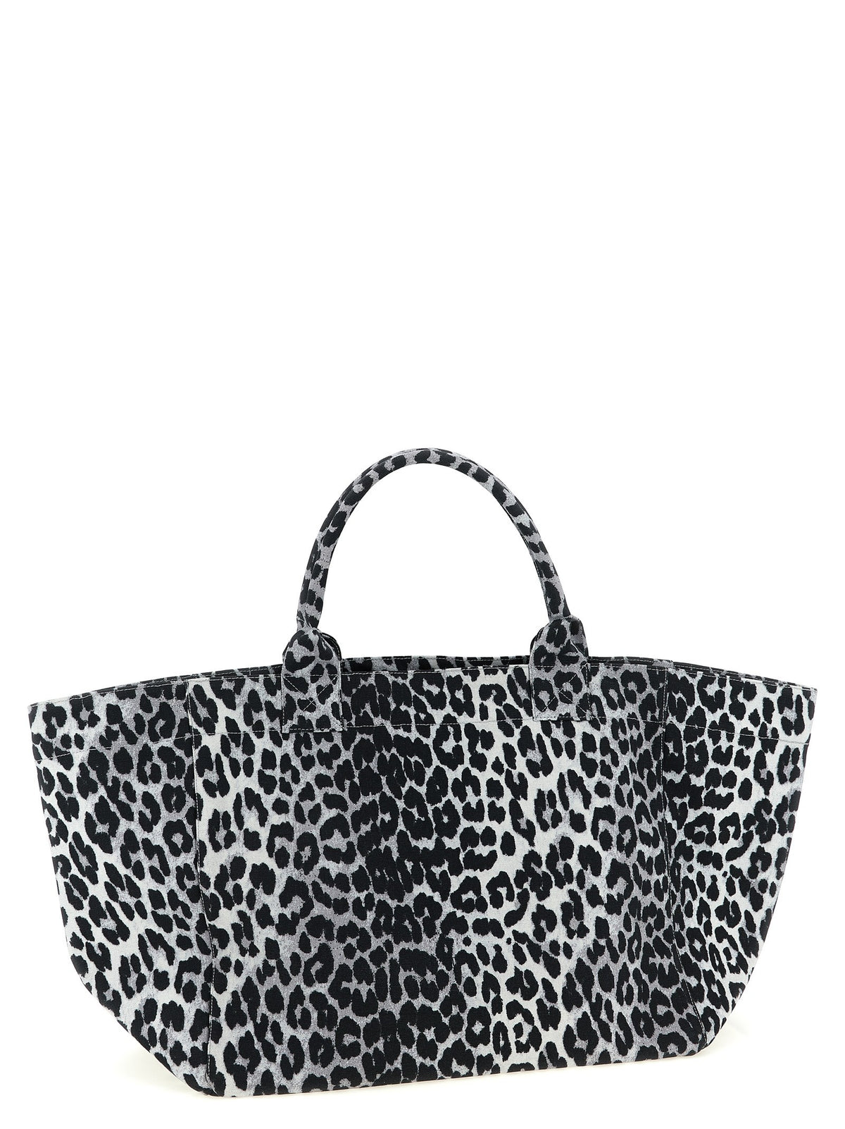Ganni Leopard Sequin Xxl Tote Shopping Bag Grey, view 2