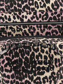 Ganni Leopard Sequin Xxl Tote Shopping Bag Blue, view 4