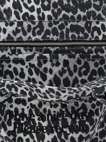 Ganni Leopard Sequin Xxl Tote Shopping Bag Grey, view 4