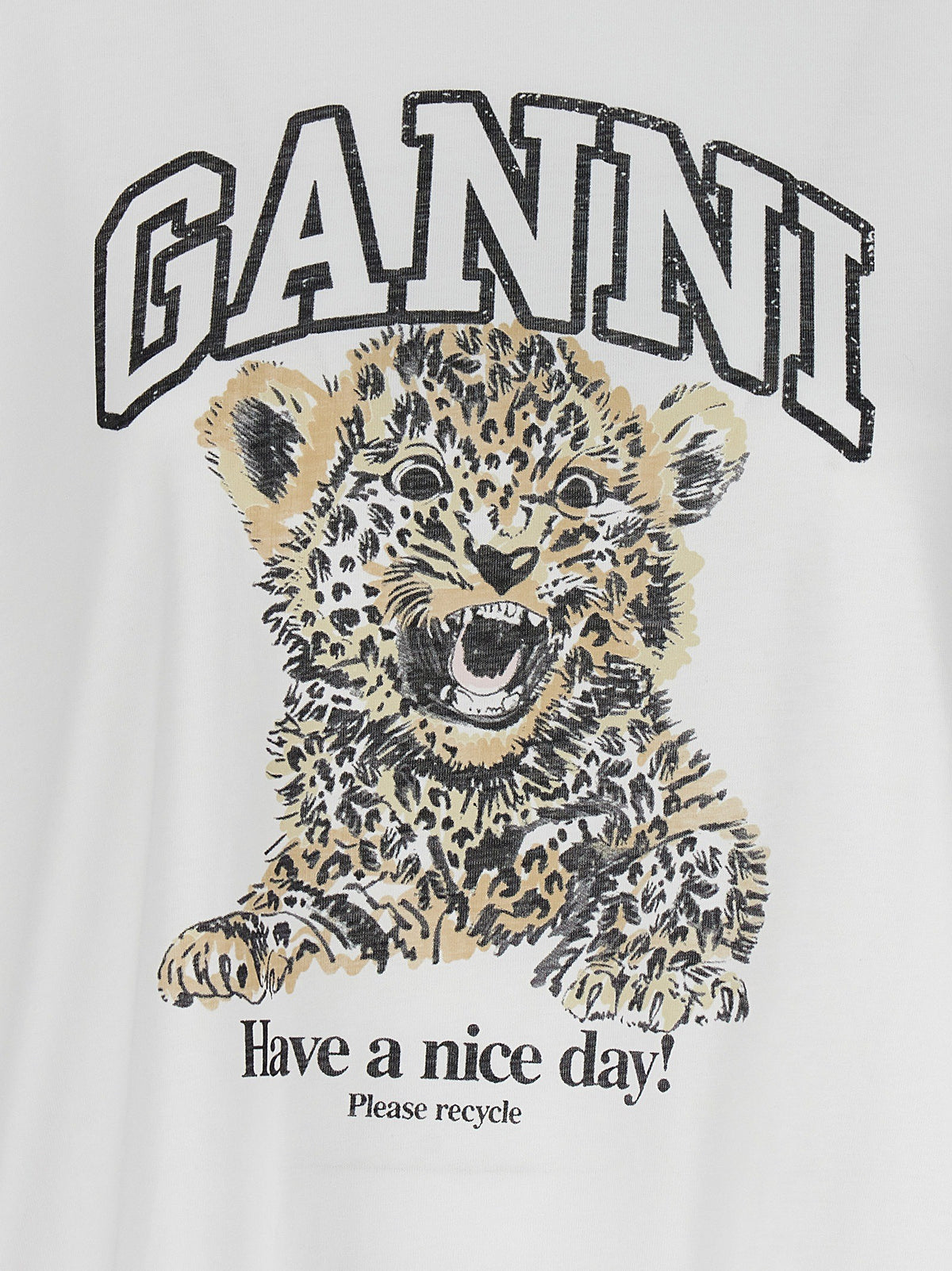 Ganni Leopard Shirt White