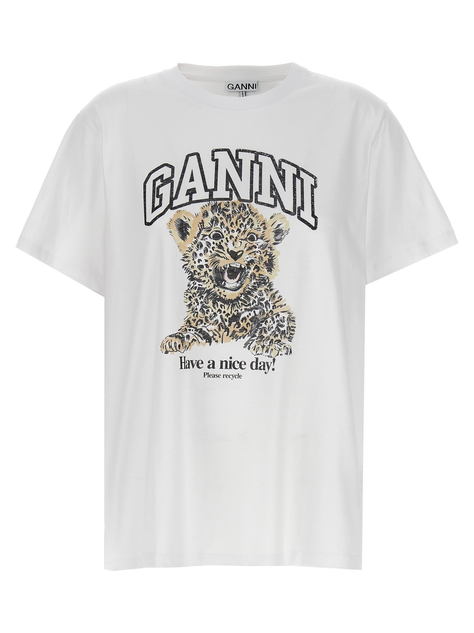 Ganni Leopard Shirt White