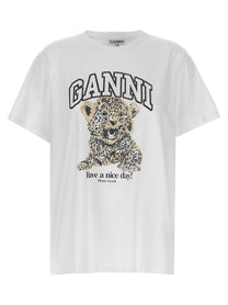 Ganni Leopard Shirt White