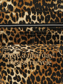 Ganni Leopard Xxl Shopping Bag Brown