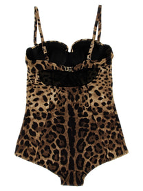 Dolce &amp; Gabbana Leopardo One Piece Swimsuit Brown