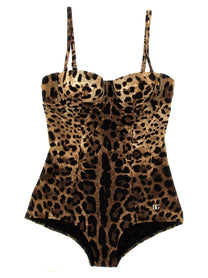 Dolce &amp; Gabbana Leopardo One Piece Swimsuit Brown