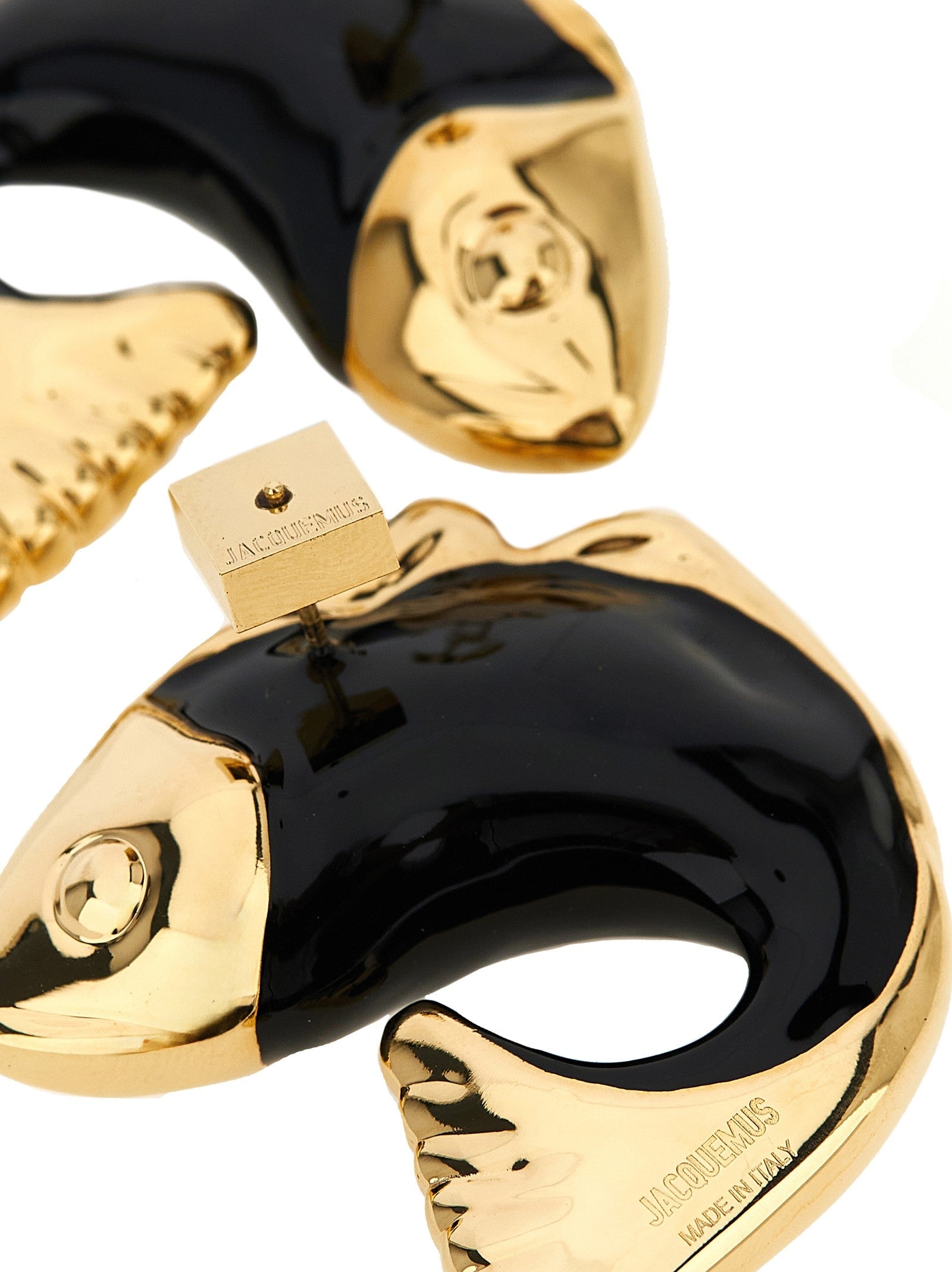 JACQUEMUS Les Boucles Poisson Earrings Black
