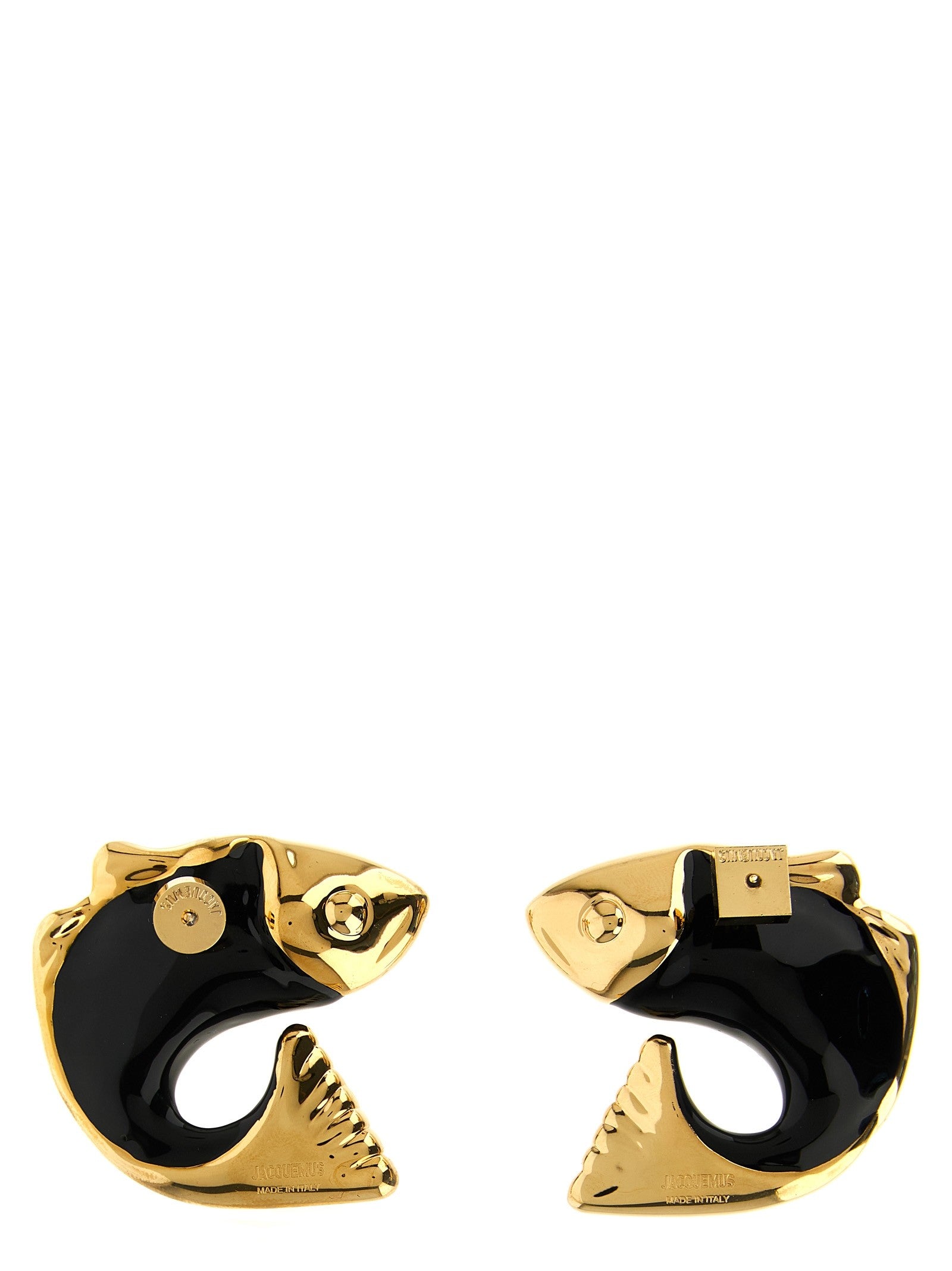 JACQUEMUS Les Boucles Poisson Earrings Black