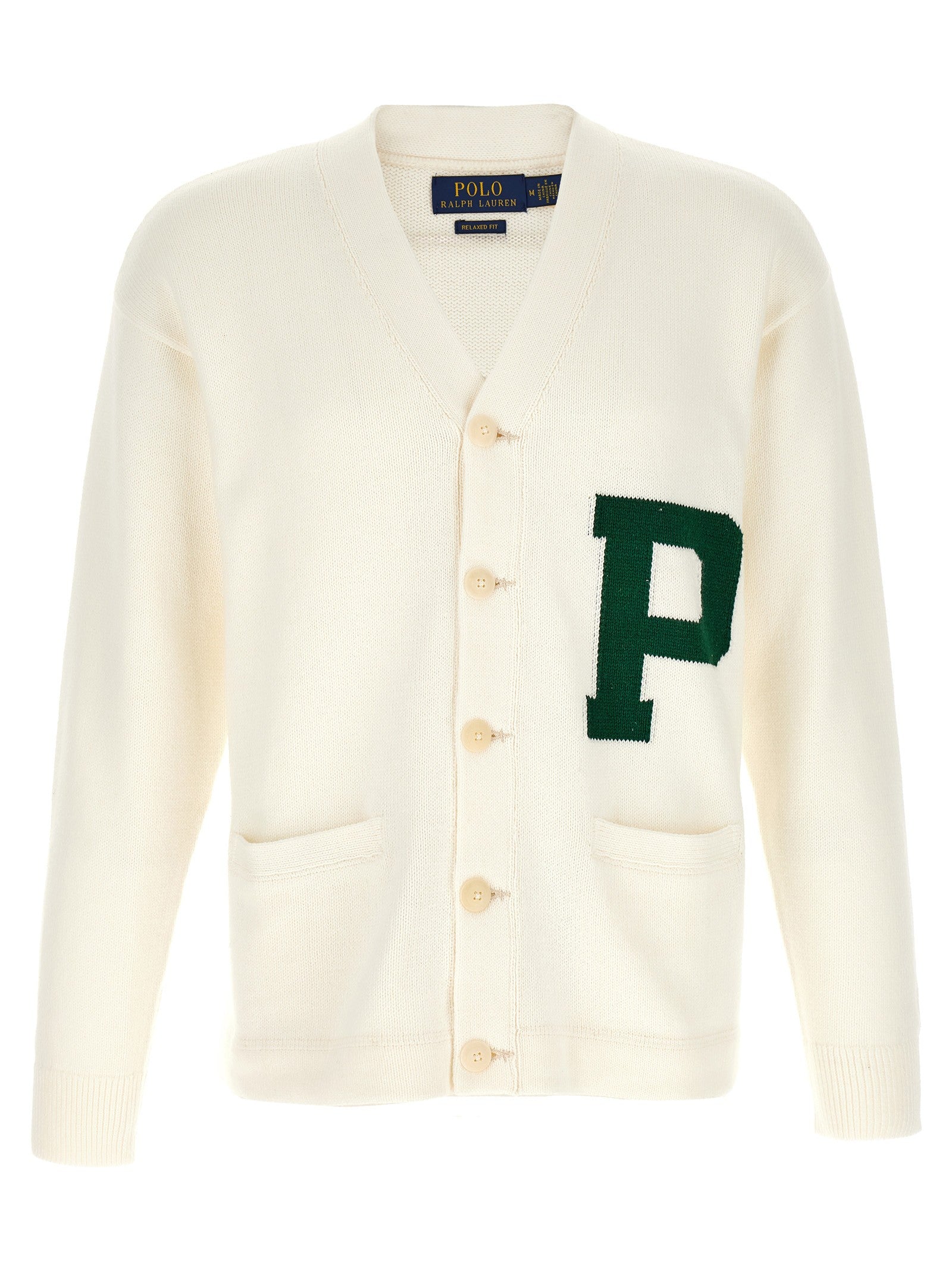 Polo Ralph Lauren Letter Intarsia Cardigan Green