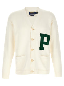 Polo Ralph Lauren Letter Intarsia Cardigan Green