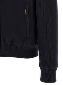 MooRER Levion Wool and Cashmere Bomber Jacket Blue, view 4
