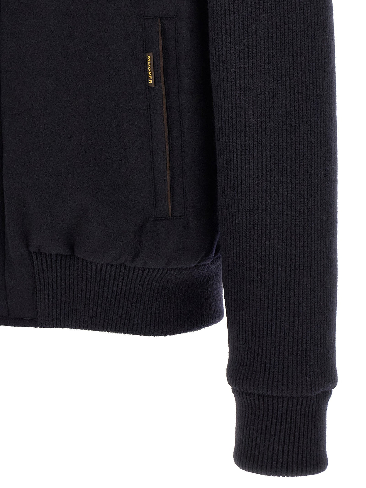 MooRER Levion Wool and Cashmere Bomber Jacket Blue, view 4