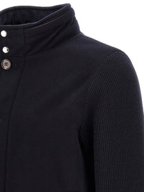 MooRER Levion Wool and Cashmere Bomber Jacket Blue, view 5