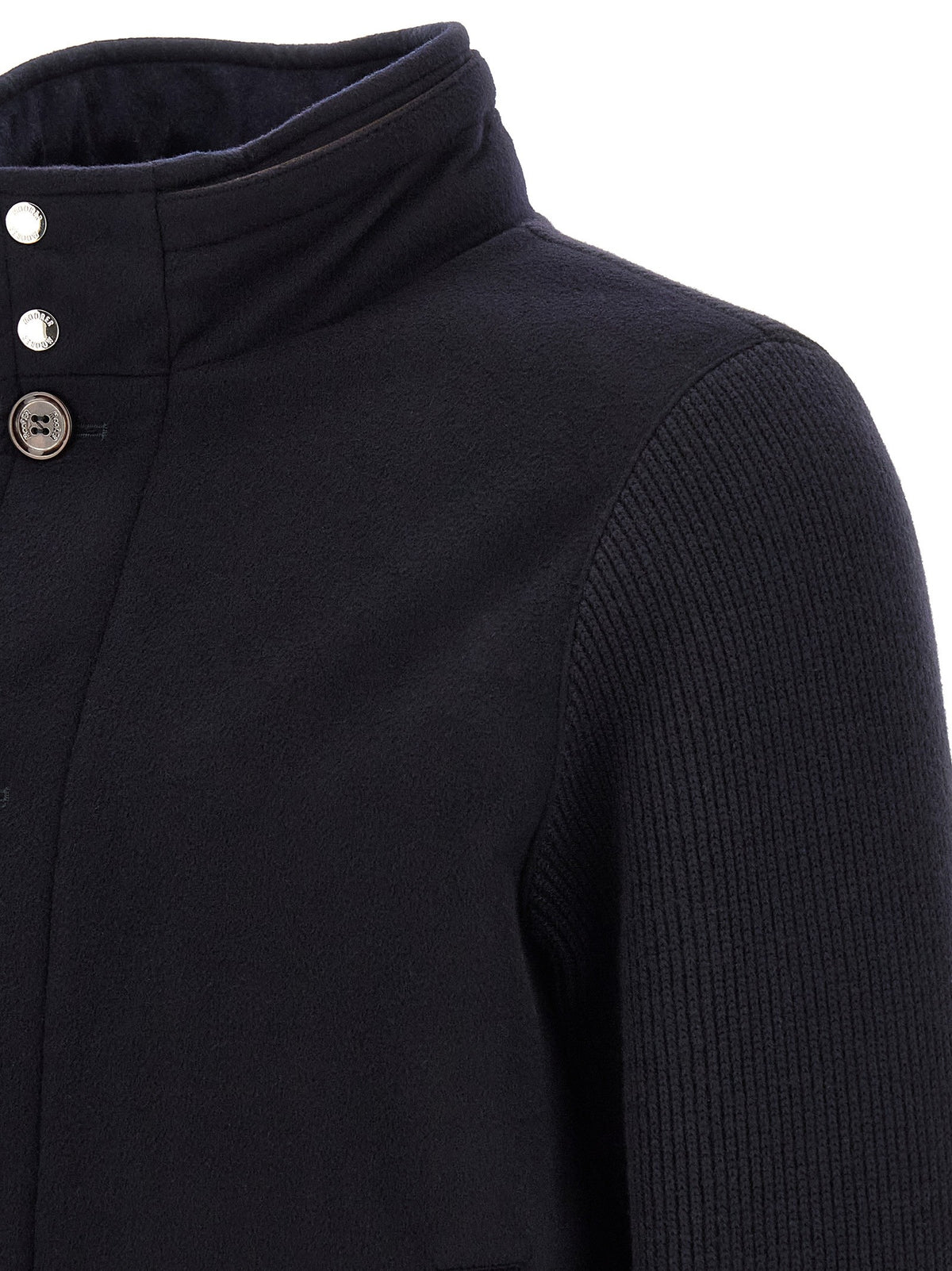 MooRER Levion Wool and Cashmere Bomber Jacket Blue, view 5